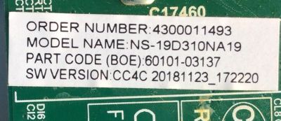 MAIN FUENTE PARA TV INSIGNIA / NUMERO DE PARTE 60101-03137 / TP.MS3553.PA592 / 4300011493 / 20181123_172220 / N18124028-0A02866 / MODELO NS-19D310NA19	 - Imagen 3